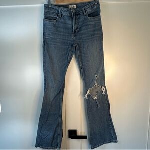 Free People We the Free  Mid Rise Bootcut Distressed Jeans 28 6 flare stretch